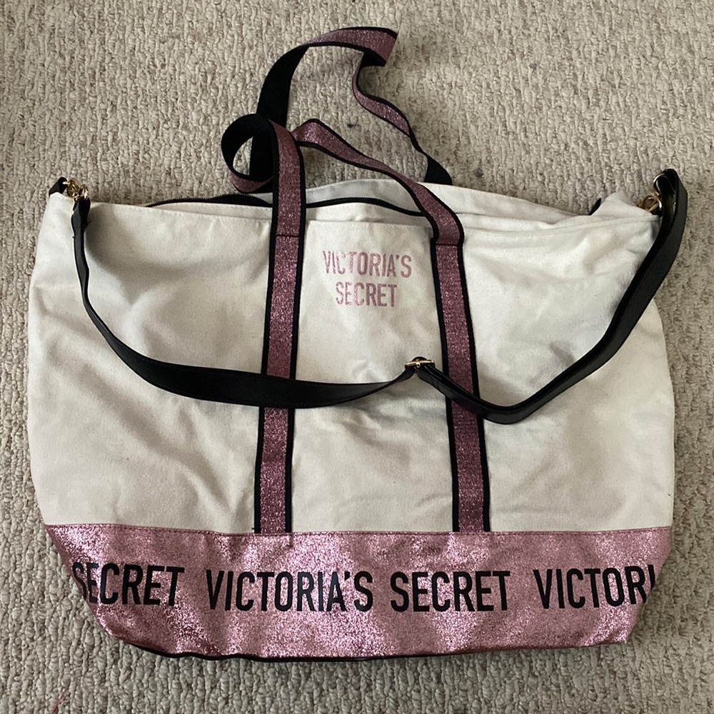 Huge Victoria Secret tote bag. Included cross body strap.